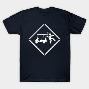 Golf Cart Accident (White) T-Shirt